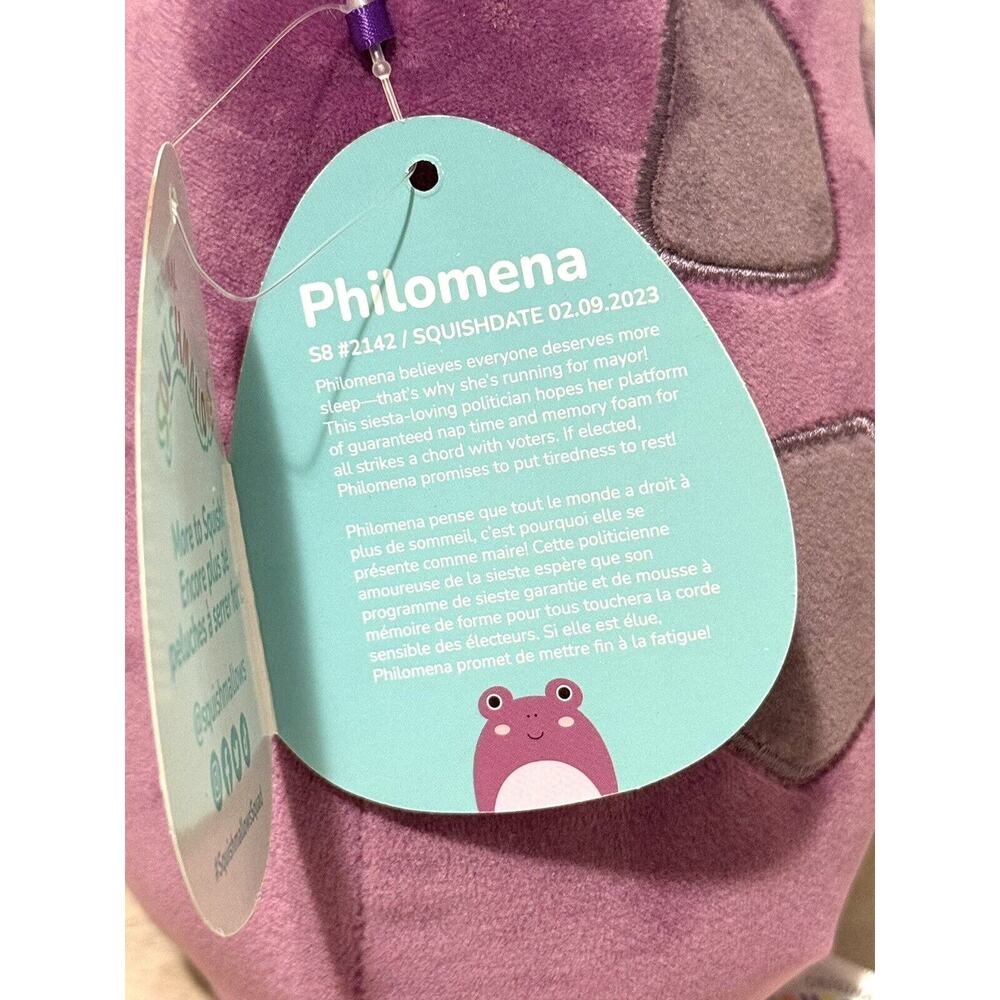 Brand New Squishmallow 7.5" Philomena the Purple Frog Plush Stuffed Animal - Picture 6 of 6